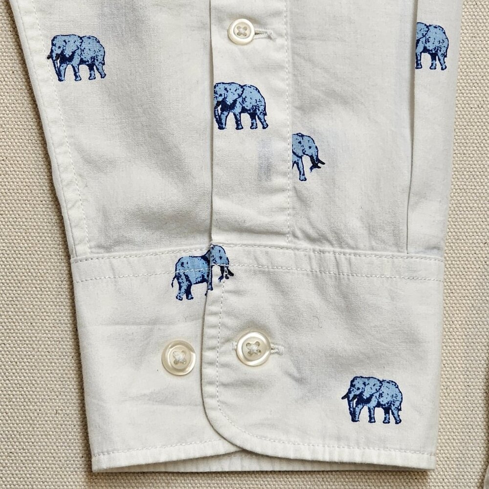 Bonobos Elephant Print Slim Fit Button Down Long … - image 5